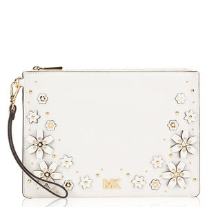 Michael Kors Medium Floral Embellished Leather Pou